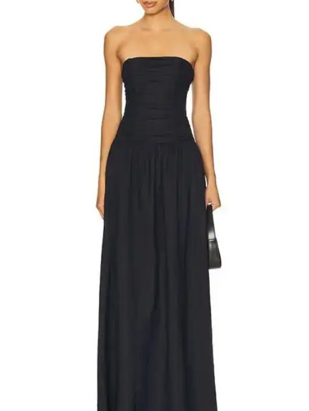Lioness brand linen/viscose blend Strapless Maxi Dress in Navy size S NWTS